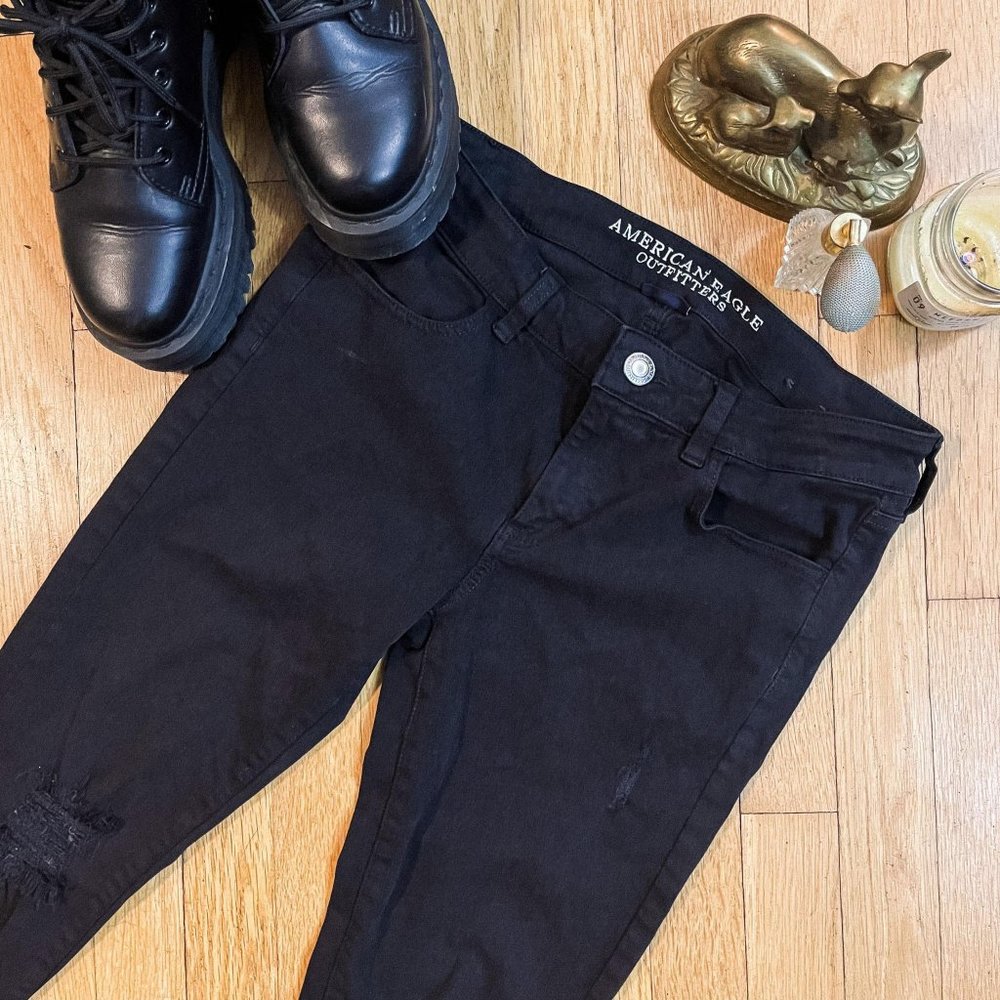 Black American Eagle Skinny Jeans